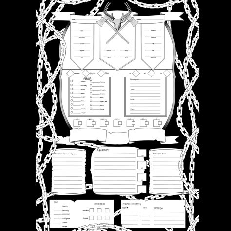 Barbarian Themed Custom Dungeons And Dragons Character Sheet Etsy Uk