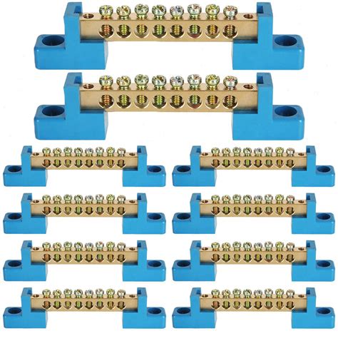 Snapklik 8 Terminal Bus Bar Terminal Block 10 Pack Brass Wire