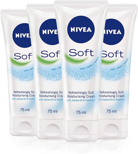 Nivea Soft Tube 75ml Pack Of 4 Moisturising Cream For Face Body