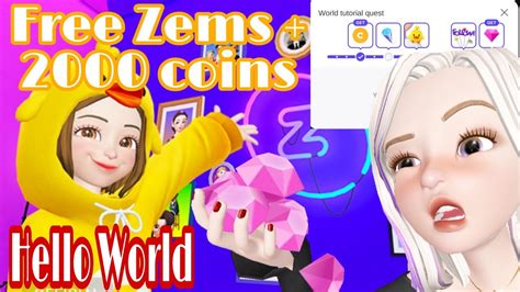 Zepeto How To Get Free Zems And Coins At Hello World Map Youtube