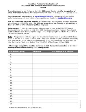 Fillable Online Petition For 2022 IEEE President Elect Petition Form