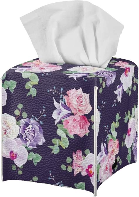 Amazon Zfrxign Rose Flower Tissue Box Cover Leather Square Tissue