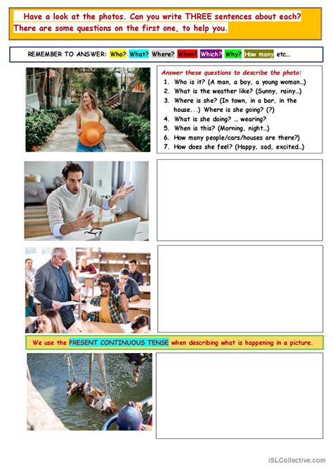 Describing Photos English Esl Worksheets Pdf And Doc