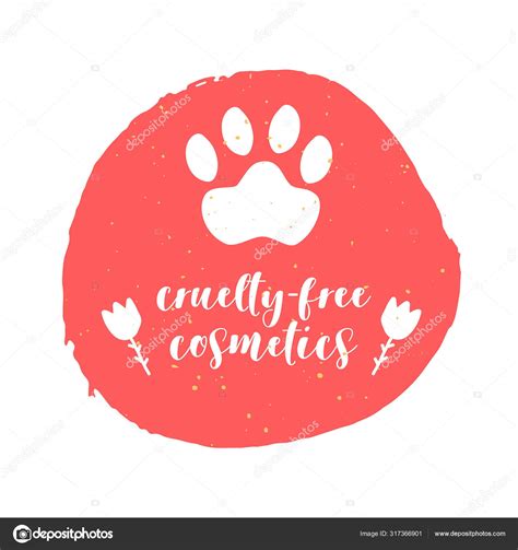 Free Cruelty Cosmetics Concept Paw Lettering Rad Background Vector