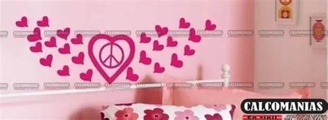 Vinilo Decorativo Corazones Peace Meses Sin Intereses