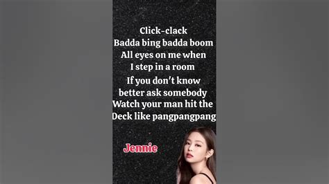 Jennie Boombayah English Rap Lyrics 💜 Blackpink Jennie Youtube