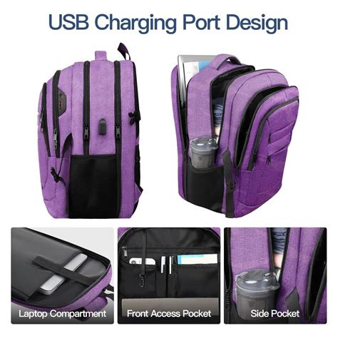 Lckpeng Large Laptop Backpack Purple Inch Laptop Compartment