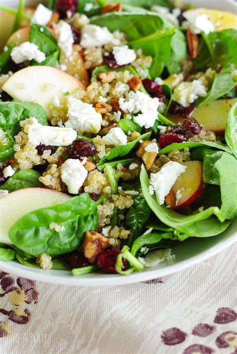 Easy Apple Quinoa Spinach Salad Recipe Recipe Home And Plate