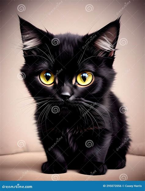 Kitten portrait stock illustration. Illustration of wildcat - 295072056