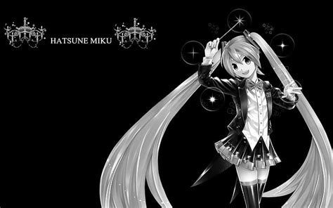 HD Wallpaper Anime Vocaloid Hatsune Miku Monochrome Wallpaper Flare