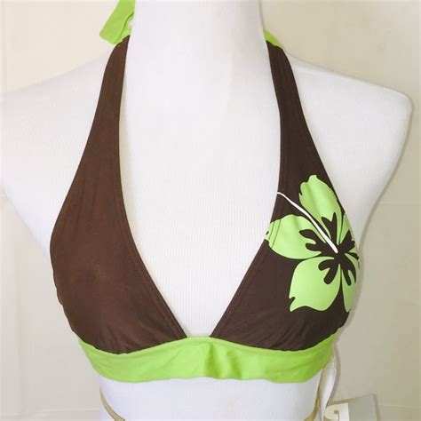 Hobie Tops Nwt Neon Brown Bikini Top By Hobie Value Poshmark