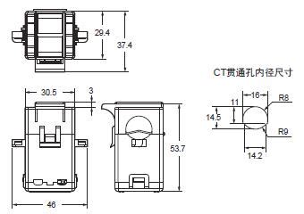 K7DD 高级电机状态监视器 外形尺寸 OMRON Industrial Automation