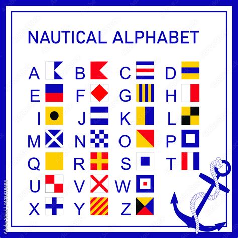 Nautical Alphabet, International Maritime Signal Flags. Vector drawing ...