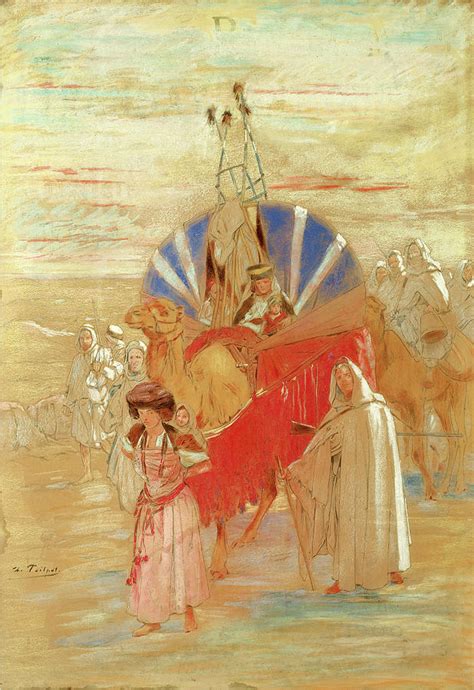 Caravan In The Desert Drawing By Theophile Poilpot Fine Art America