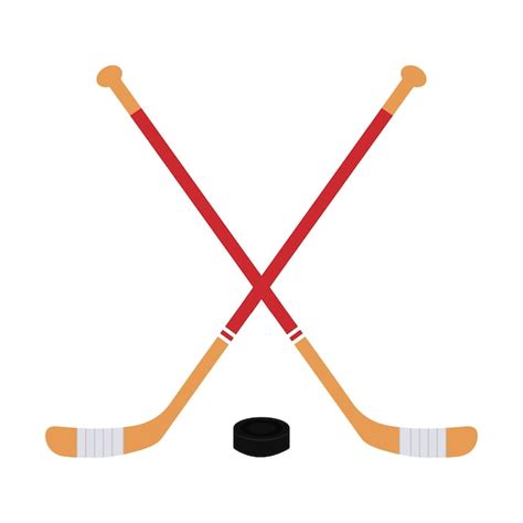 B Ton De Hockey Et Illustration Vectorielle De Rondelle Vecteur Premium