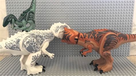 Lego Jurassic World Animation T Rex Vs Indominus Rex Animation Youtube