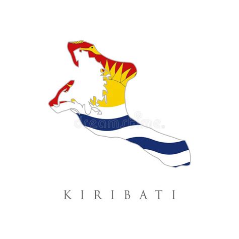 Vector Map Of Kiribati With Flag Isolated White Background Kiribati