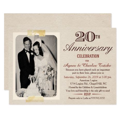 20th Anniversary Invitations