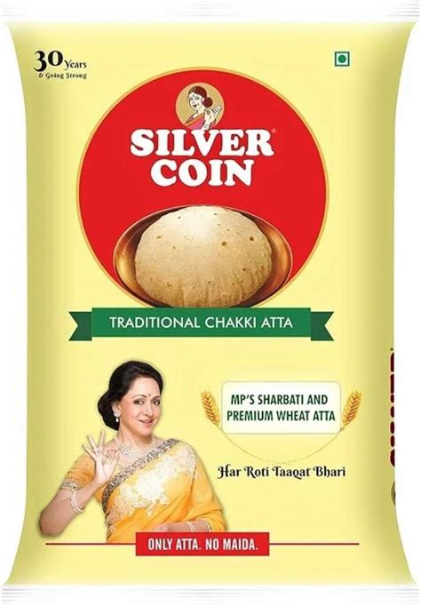 Kg Silver Coin Traditional Chakki Fresh Atta Packaging Type Bag At