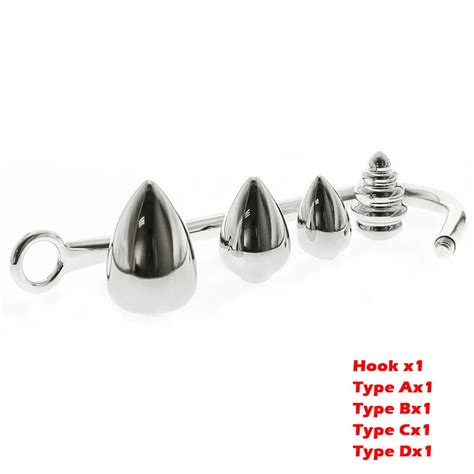 Type Stainless Steel Anal Hook Replaceable Hole Metal Butt Plug Anal