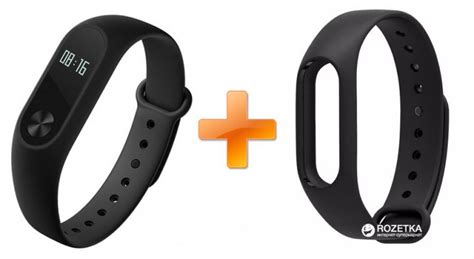 Фитнес-браслет Xiaomi Mi Band 2 OLED Black + Черный ремешок в подарок ...