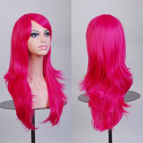 Long Neon Pink Mermaid Wig Costume Wonderland