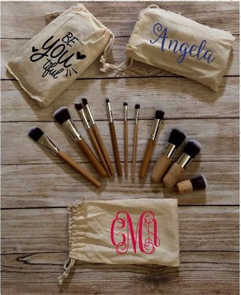 Personalized Canvas Make Up Bag Including Brushes Monogrammed Etsy