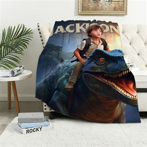 Aristuring Dinosaur Blanket T Rex Custom Photo Face Blanket Dinosaur