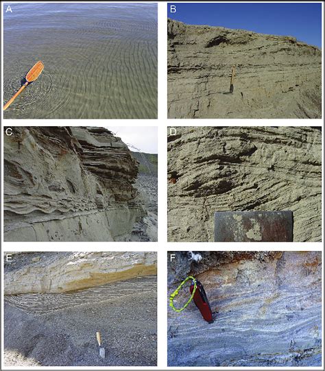 Views of wave-formed sedimentary features. (A) Wave ripples in shallow... | Download Scientific ...