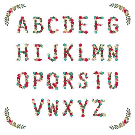 Set of floral alphabet letters 5901505 Vector Art at Vecteezy