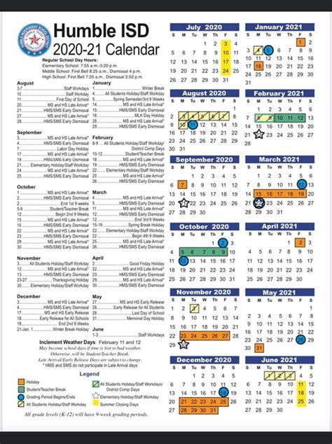 Humble Isd Calendar 23-24 - Printable Word Searches