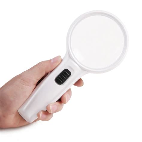 35x Led Illuminant Handheld Magnifying Glass Optical Glass Lens Hand Magnifier For Reading In