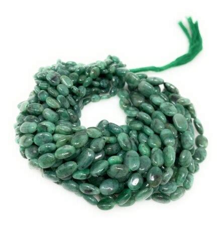 Natural Emerald Gemstone Smooth Oval Beads Count Kroger