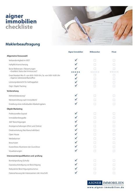 Checkliste Maklerbeauftragung