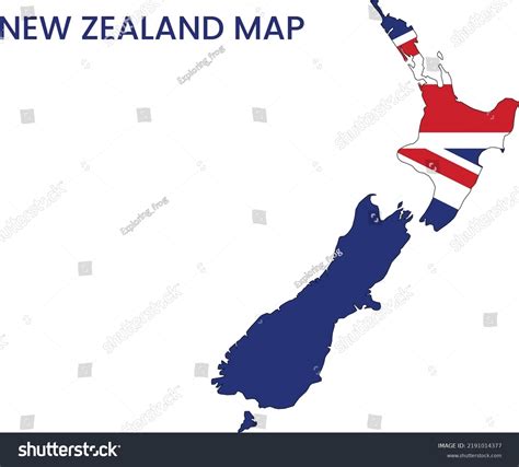 High Detailed Map New Zealand Outline Stock Vector (Royalty Free ...