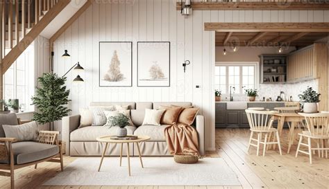 Cozy Living Room In Scandinavian Style Modern Interior Design