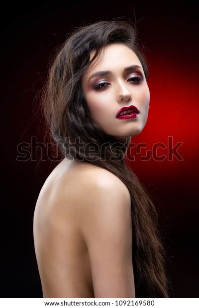 Portrait Beautiful Glamorous Brunette Girl Naked Stock Photo 1092169580 Shutterstock