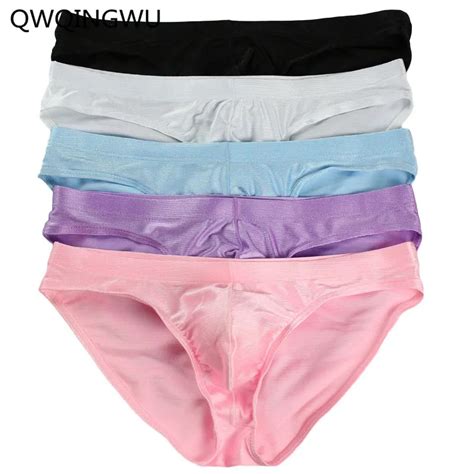 5PCS Men S Underwear Bright Briefs Underpants Male Sexy Silky Brief Shorts Man Gay Underwear