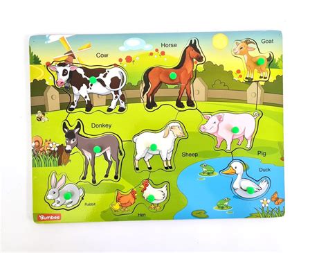 Multicolor Wooden Farm Animals Board Puzzle, 4-6 Yrs at Rs 425/piece in ...