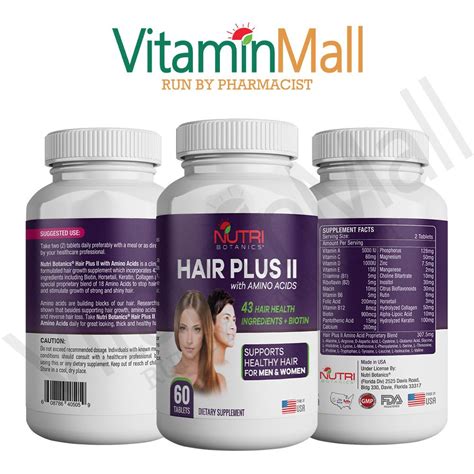 Hair Plus Ii With Amino Acids Hair Growth Supplement Stop Hair Loss