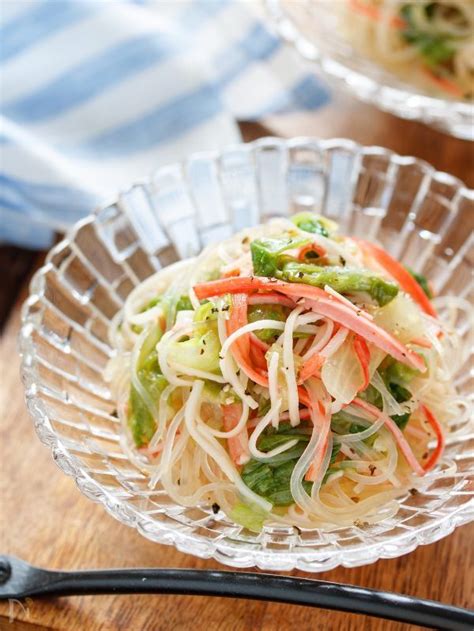 カニカマレタスと春雨の塩だれサラダ【作り置き お弁当 包丁不要 やみつき 湯かけ 副菜】 作り置き＆スピードおかず De お