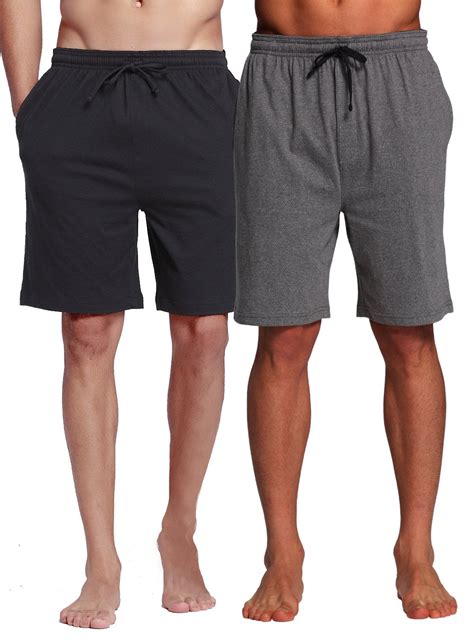 Cyz Mens Sleep Shorts 100 Cotton Knit Sleep Shorts And Lounge Wear Black Charcoal 2pk X