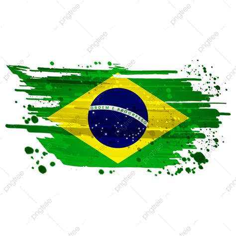 Bandeira Do Brasil Pincel Aquarela Fundo Transparente Png Brasil