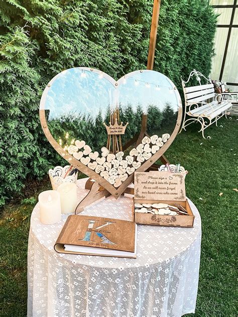 Hearts Wedding Guest Book Alternative From Weddingbyeli Etsy