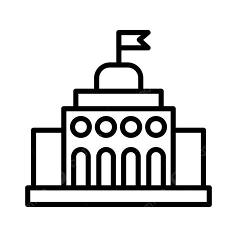 Icono De Línea De Gobierno Vector PNG Edificio Ciudad Gobierno PNG