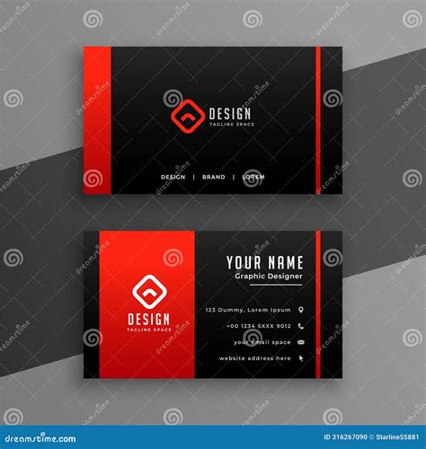 Double Sided Professional Visiting Card Template In Red And Black Color