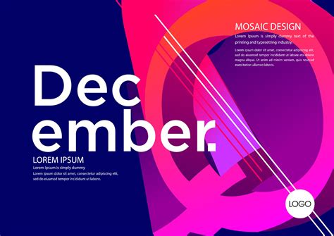 december calendar template with geometric shapes 29046864 Vector Art at ...