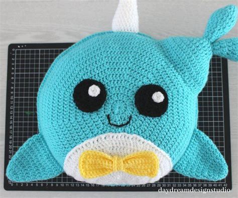 Crochet Narwhal Pillow Pattern Crochet Whale Pillow Pattern Etsy