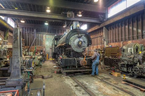 Steam Locomotive Restoration Editorial Stock Image - Image of tools ...