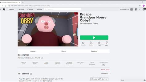 Escape Grandpas House Obby Roblox Google Chrome Pm